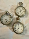 (3) Antique Men’s Pocket Watches Elgin, Waltham, Not Running
