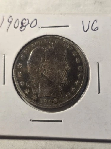 1908-O Barber Half Dollar 50 Cent Very Good + New Orleans US 90% VG Plus