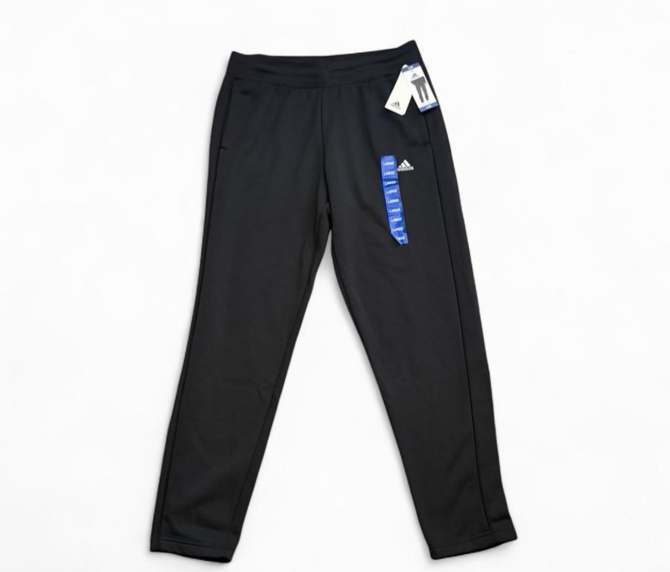 Adidas Men’s Athletic Jogger Pants Black Training Sweatpants Size L NWT