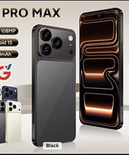 i17 Pro Max 5G Bar Smartphone Android 15 78MP 108MP Camera Black