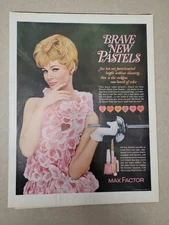 VTG 1964 Original Magazine Ad Max Factor Cosmetics Brave New Pastels