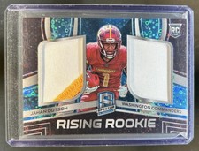 2022 Panini Spectra Jahan Dotson Rising Rookie Materials RC Patch Neon Blue #/30
