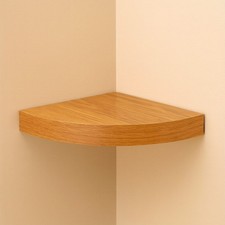 Mensola angolare da parete con reggimensola a scomparsa in MDF legno naturale