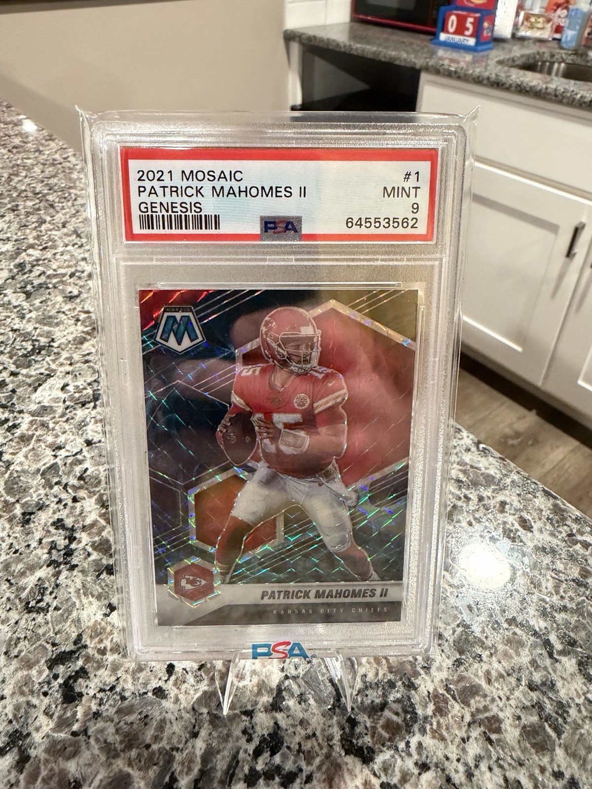 Patrick Mahomes 2021 Mosaic Genesis PSA 9