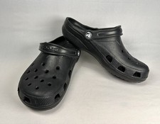 CROCS CLASSIC Unisex Light Weight Black CLOGS Strap Shoes SZ WO 8-9 MEN 6-7