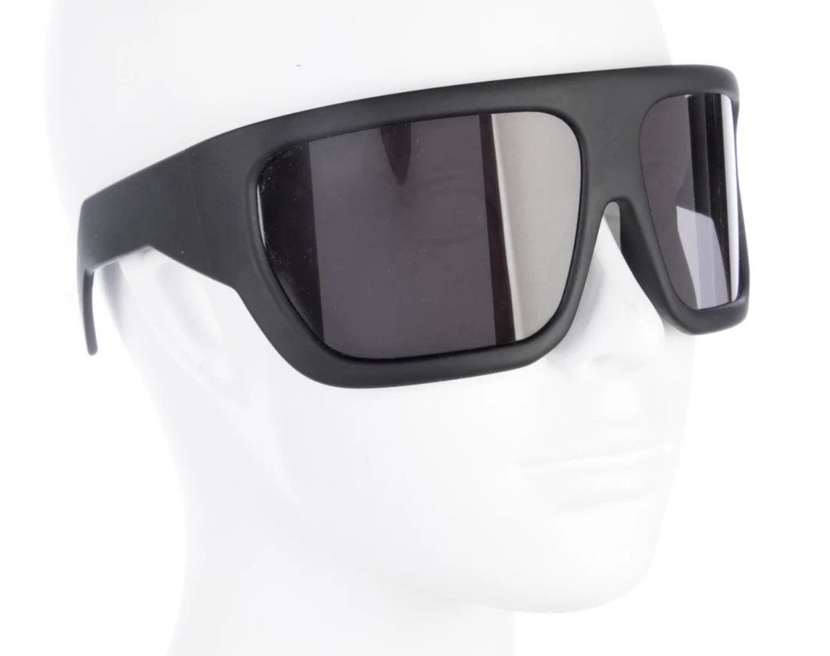 Rick Owens RG00000010 Shield Wrap Sunglasses Black Frame Gray
