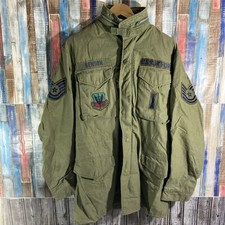 Vintage us army M-65 Field Jacket OG 107 Patches 60s Vietnam Era long small