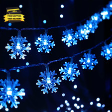 Christmas Snowflake String Lights, 9.8 FT 20 LED Battery Powered