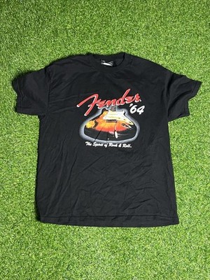 Vtg Fender The Collection By Da Vinci Y2K Graphic Tee T-Shirt Men's Large Black