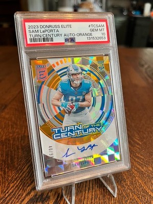 2023 Donruss Elite Sam LaPORTA Turn of the Century (RC) Auto-Orange /99 PSA 10