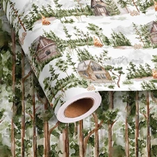 Dtiafu Forest Green Wrapping 6 Count (Pack of 1), Christmas - House 