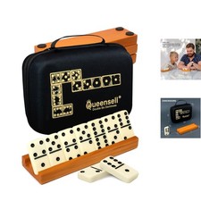 Elegant Wooden Domino Set with 28 Tiles  4 Racks - Perfect for Families