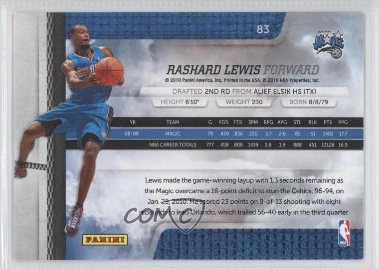 2009-10 Absolute Memorabilia Retail Rashard Lewis #83 - Image 2 of 2