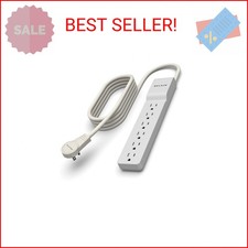Belkin 6-Outlet Surge Protector Power Strip, 6ft Cord, 360  Rotating Plug - 1080
