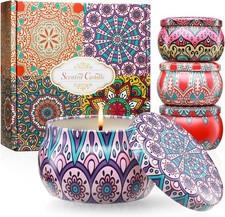 Scented Candles Gift Set, 4 Pack 4.4 Oz Candles for Home Scented,100-120 Hours B