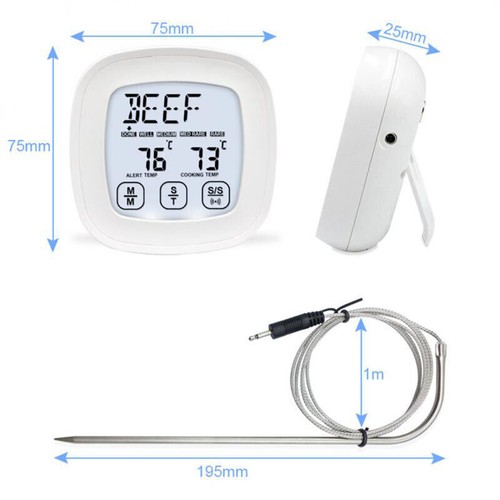Remote Read LCD Digital Food Thermometer Meat Probe Kitchen Cooking BBQ Turkey - Picture 7 of 14