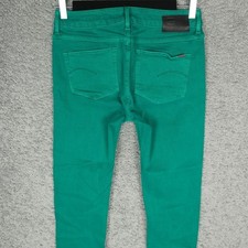 G-STAR DAMEN JEANS 3301 CONTOUR SKINNY W27 L34 GRÜN ZIP DENIM STRETCH COJ