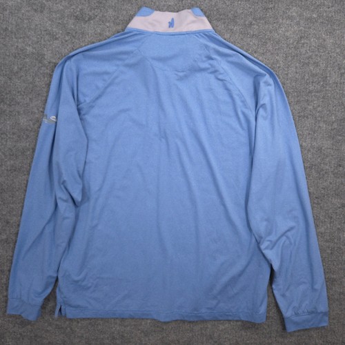 Johnnie O Performance 1/4 Zip Pullover Mens L Blue Pinstripe Marlborough MA Golf - Picture 4 of 10
