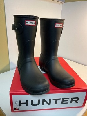 Hunter Original Short Rain Boot Black/navyblu US 10 w UK 8 EU 42 Rubber Mid Calf