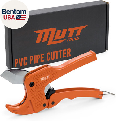 Mutt Tools Professional 1.5  PVC Pipe Cutter Tool - Heavy-Duty Ratcheting Plasti