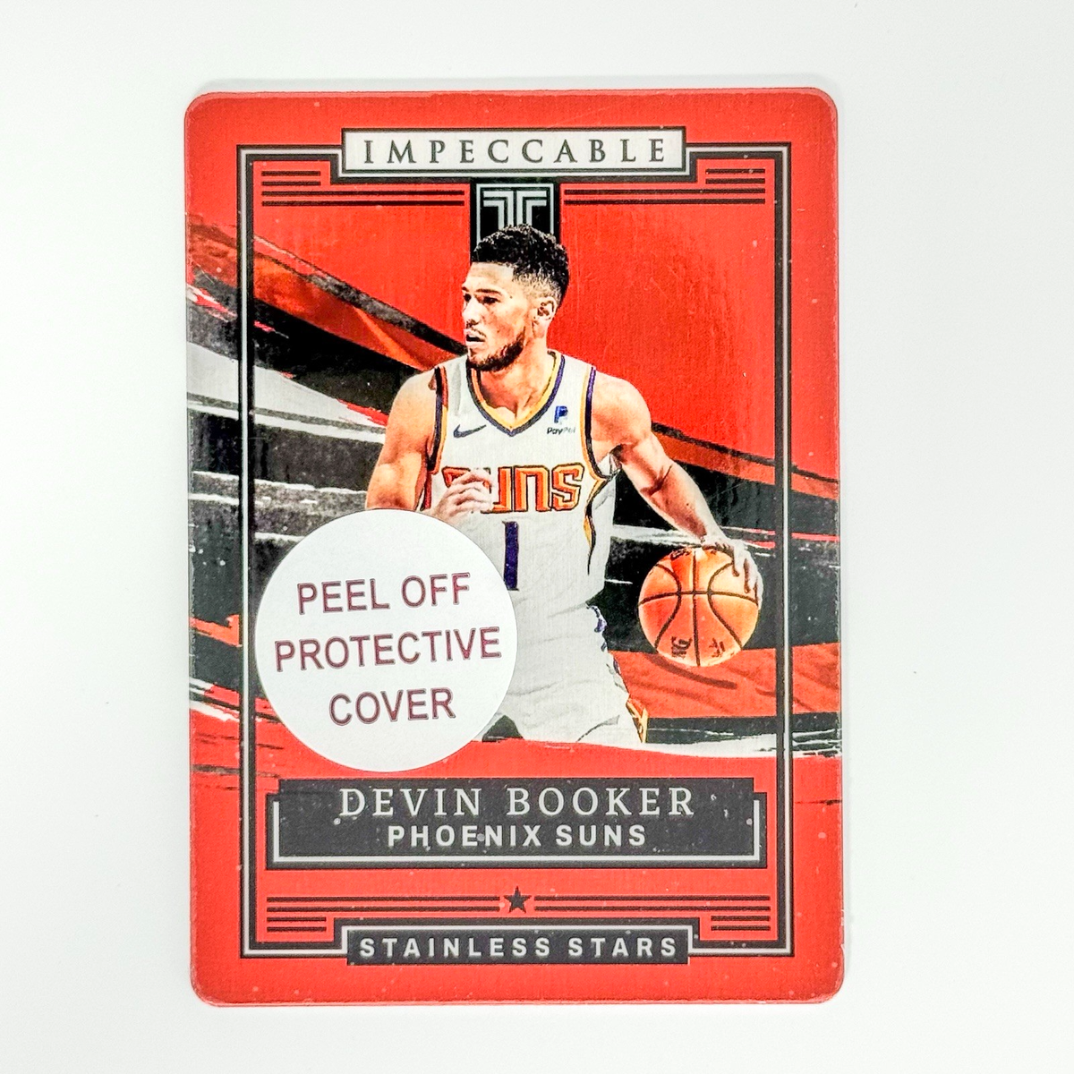 Devin Booker 2021-22 Panini Impeccable Red Stainless Stars #9 Suns 