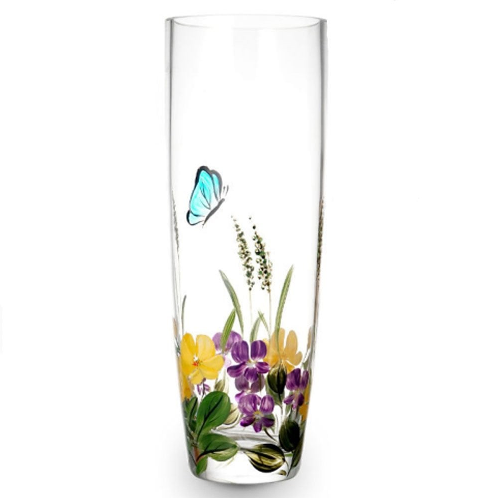 Nobile Glassware Dancing Butterfly Cylinder Vase - 25cm 2320-22