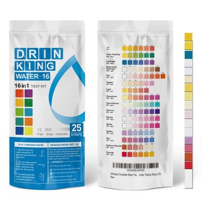 AAwipes Complete Water Testing Kits for Drinking 25 Strips Bag Pack 16...