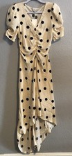 A New Day Crepe Midi Dress Womens XS Polka Dot Hi-Lo Casual Everyday Lightweight