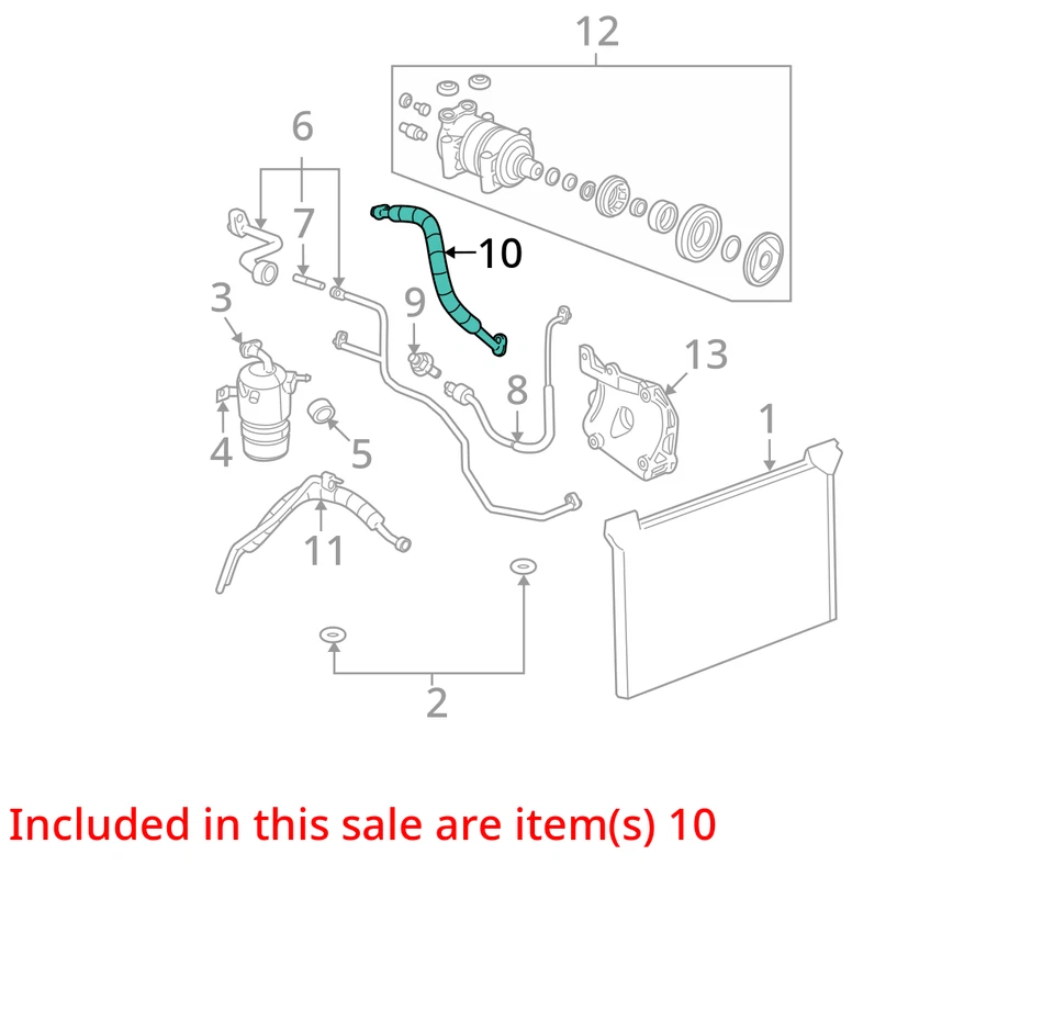 Manguera de succión para aire acondicionado Chevrolet Suburban 1500 2007-2014 5,3 L OEM Foto 4 de 4