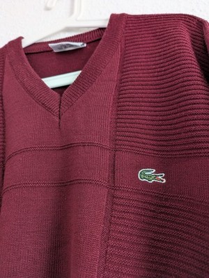 Vintage 90s Lacoste Made In France V-Neck Strickpullover Knit preppy Old Money