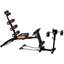 All in One Ab Workout Bench Adjustable Resistance Bands 41.3x11.8x34.3in 