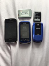 Lot of 3 Mixed Brands AT&T 1 FLIP And 1 SLIDE - 1 SAMSUNG - Untested For Parts
