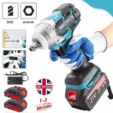 1000Nm 1/2" Cordless Electric Impact Wrench Drill Gun Ratchet Driver w/ Battery