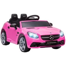 12V Electric Cars for Kids w/ Parental Remote, Two Motors, Music Lights Pink