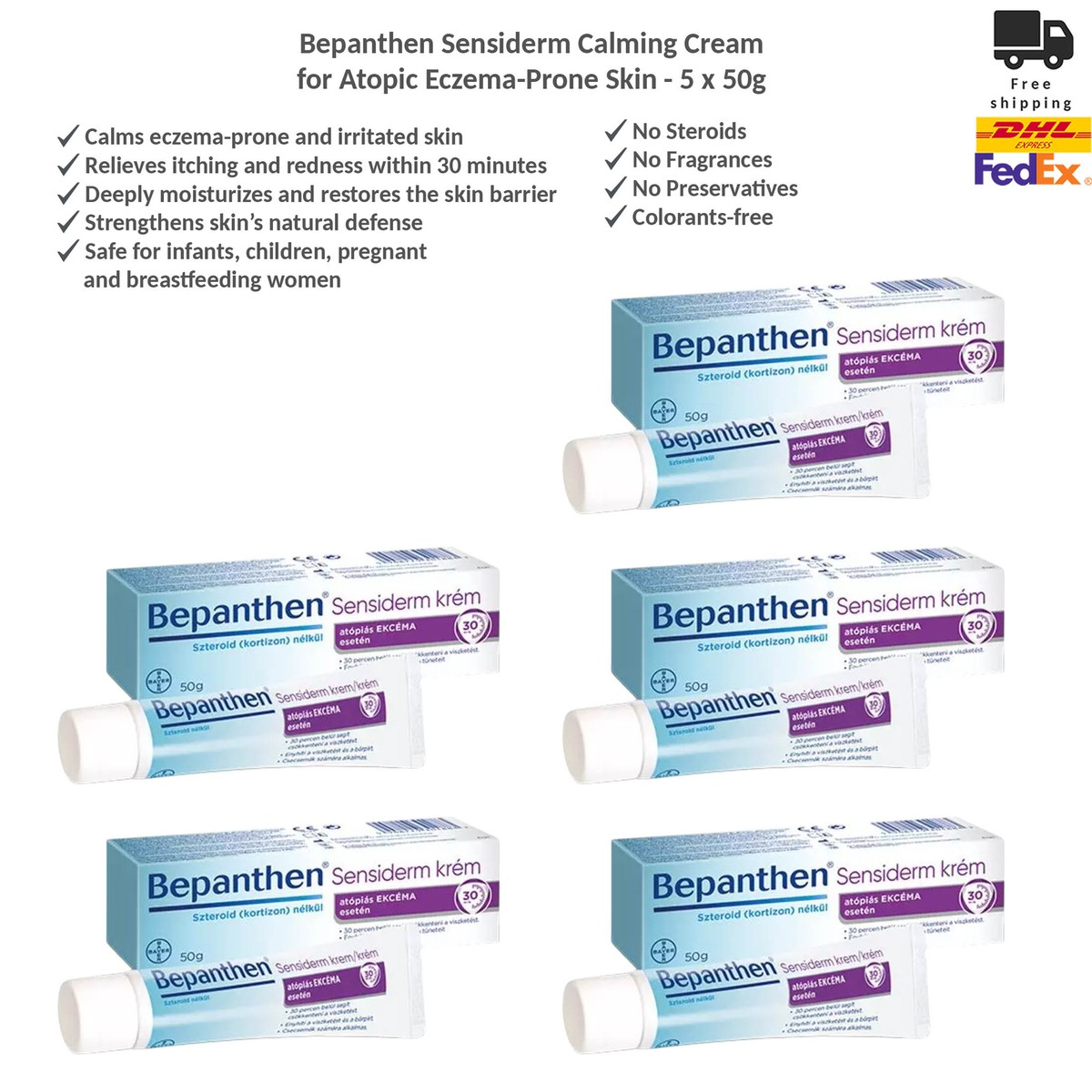 Bepanthen Sensiderm Calming Cream for Atopic Eczema-Prone Skin x