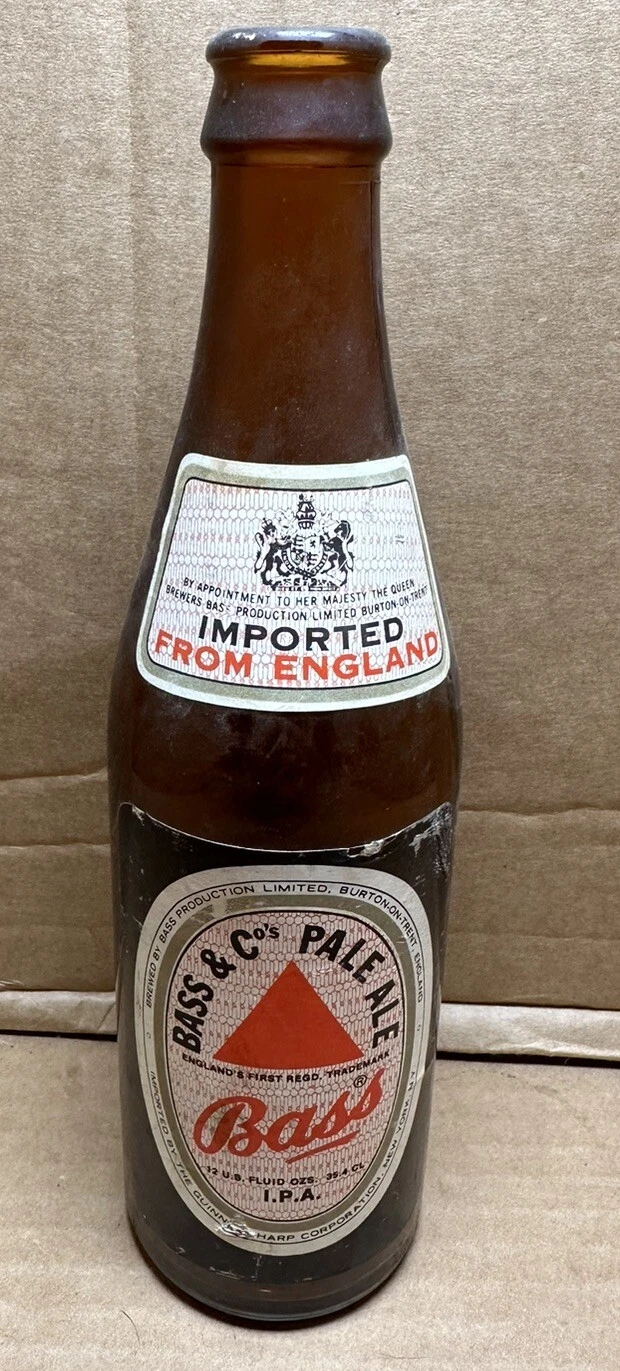 Vintage Bass & Co Pale Ale Brown Glass Beer Bottle From England EMPTY