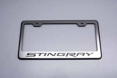 Corvette C7 Stingray License Plate Frame Black and Brushed with ...
