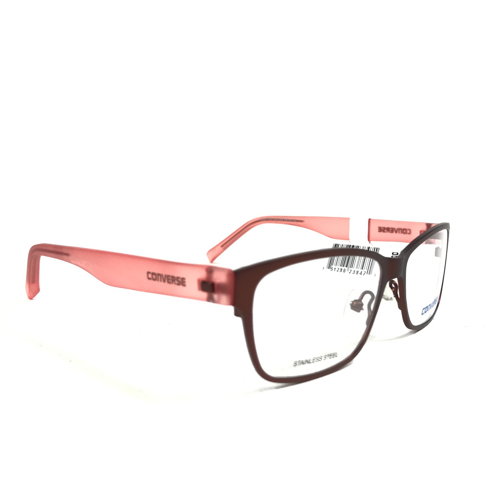 Converse Kids Eyeglasses Frames SHUTTER BROWN Red Square Full Rim 49-14-135 thumbnail 2