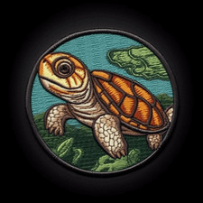 Baby Turtle Patch Iron-on Applique Sea Animal Badge Ocean Beach Outdoor Nature