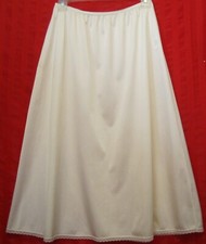 Women's Vanity Fair Half Slip Midi Maxi Lace Trim Ivory Size M 28" L