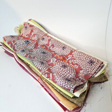 Vintage Kimono Silk/Mock Silk and Cotton Full Width Fabric Pieces 1 Bundle