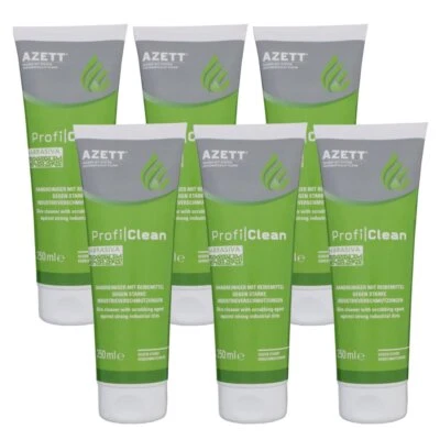 Azett Profi Clean Handreiniger 6 x 250 ml mit Reibemittel Industrieverschmutzung