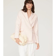 Significant Other 12 Single Rozalia Blazer Pink Linen Asymmetrical Long Sleeves