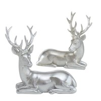 Dekofigur Tobin Hirsch Liegend Mit Geweih Silber H 15 Cm StüCkpreis
