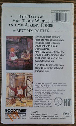 1993 Goodtimes VHS: The Tale of Mrs. Tiggy-Winkle & Mr. Jeremy Fisher - 第 2/7 張圖片