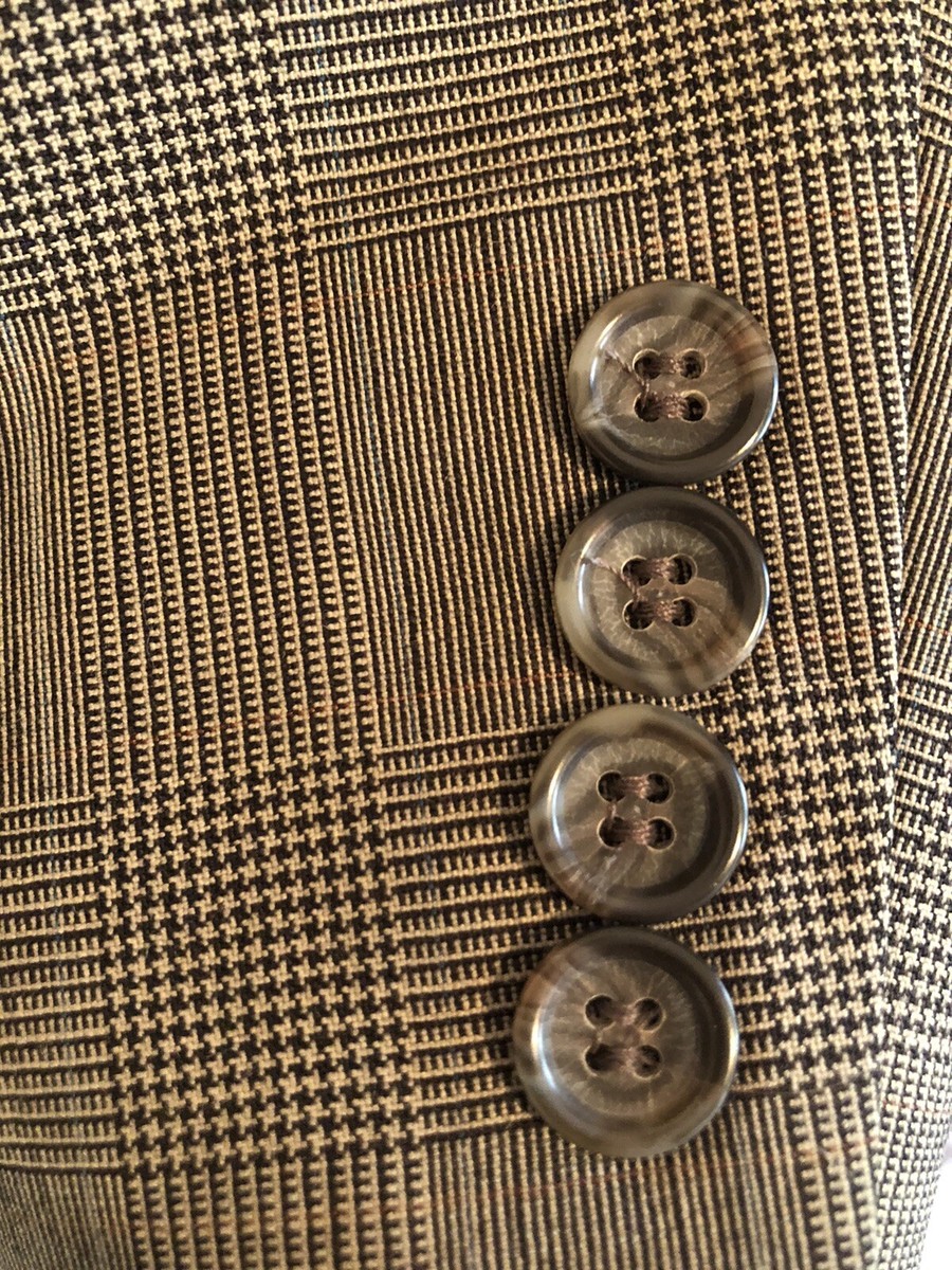 Blazer Jos. A. Bank En Laine 100% - Taille 44R, Motif Houndstooth Multicolore - Occasion Très Bon état