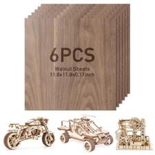 Mecpow AS3 300*300*3mm 6pcs Walnut Sheets High Durability fit Engraving Machine