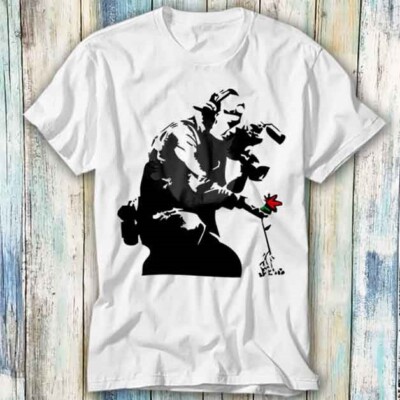 T-Shirt Banksy Blume Fotograf Meme Geschenk Top Unisex 1204