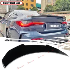 PSM Style Trunk Spoiler Wing Painted Blk For 21-24 BMW G22 4 Series G82 M4 Coupe