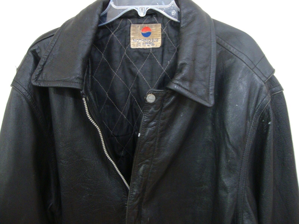 Pepsi レザージャケット Vtg Pepsi Generation Next Black Blue Jacket Leather Size